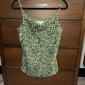 bar III Green Leopard Print Women's Top Sz M